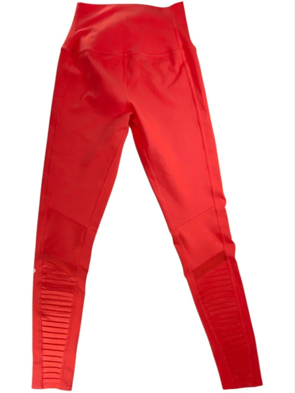Alo Yoga High-Waist Moto Leggings Cherry Red Mesh Glossy XS